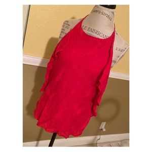Zara red cute open back top